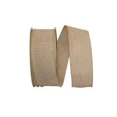 Reliant 2.5" x 50yd. Linen Wired Ribbon Natural