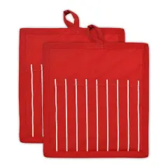 DII&reg; Chef Stripe Potholders, 2ct. Tango Red