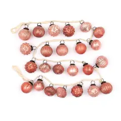 Hello Honey&reg; 6ft. Pink Embossed Mercury Glass Ornament Garland