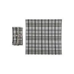 Hello Honey&reg; 18" White & Green Plaid Stonewashed Cotton Napkins, 4ct.