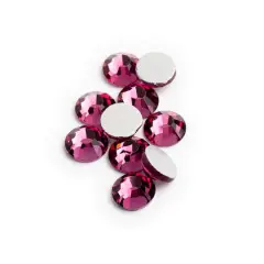 John Bead Crystal Lane SS12 Glass Round Flatback Rhinestones, 432ct. Fuchsia