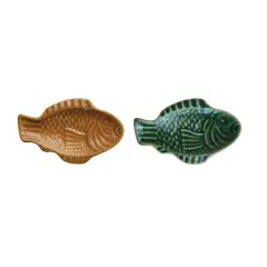 Hello Honey&reg; 8.5" Maritime Fish Shape Stoneware Dish Set