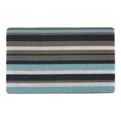 Blue And Gray Stripe Tufted Loop Textilene Mat