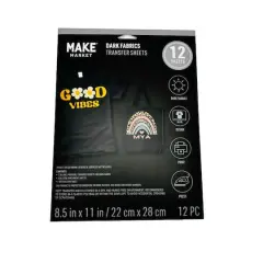 8.5" x 11" Dark Fabric Transfer Sheets, 12ct. by Make Market&reg;