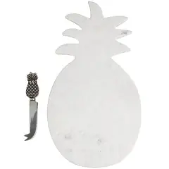 White Marble Cutting Board & Cheese Knife Set