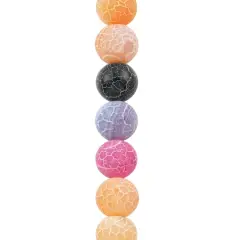 Multicolor Crackled Agate Round Beads, 10mm by Bead Landing&trade;