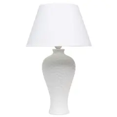 Creekwood Home Essentix 20" Ceramic Winding Table Lamp White