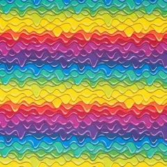 SINGER Rainbow Colorful Wave Cotton Fabric