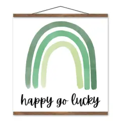 Happy Go Lucky 20 x 20 Teak Hanging Canvas