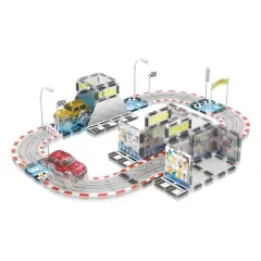 PicassoTiles&reg; Magnetic Race Track Stadium Construction Set