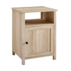 Walker Edison 18" Grooved Door Side Table White Oak