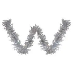 9ft. Pre-Lit Silver Tinsel Christmas Garland