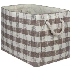 DII&reg; Large Stone Checked Rectangle Woven Paper Basket