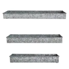 Hello Honey&reg; Antique Galvanized Finish Decorative Metal Nesting Tray Set
