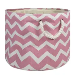 DII&reg; Medium Round Chevron Polyester Bin Rose
