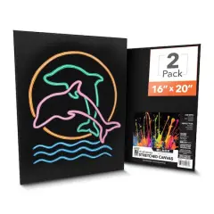 ArtSkills&reg; 2 Pack Black Stretched Canvases