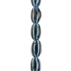 Blue Lined Ceramic Oval Beads, 20mm by Bead Landing&trade;