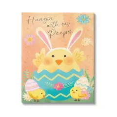 Stupell Industries Hangin' With My Peeps Easter Egg Chicks Canvas Wall Art