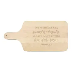 8" x 17" Strength & Dignity Maple Paddle Cutting Board
