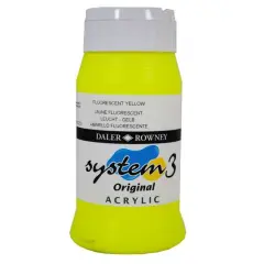 Daler-Rowney&reg; Original System 3 Acrylic, 500mL 681 Fluorescent Yellow