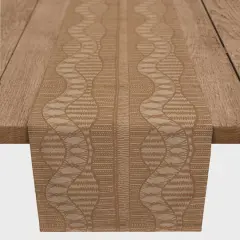 90" Lace Pattern Cotton Twill Runner Rust