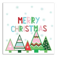 Merry Christmas Trees Canvas Wall Art