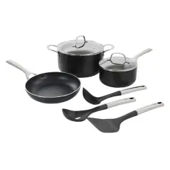 Oster Palladium 8-Piece Black Aluminum Cookware Set