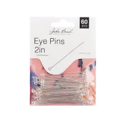 John Bead Must Have Findings 2" Eye Pins, 60ct. Silver
