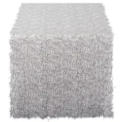 DII&reg; 10ft. Sequin Mesh Table Runner Roll Silver
