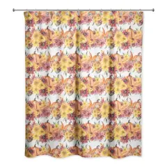 Fall Watercolor Floral Shower Curtain