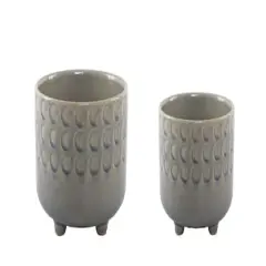 Flora Bunda&reg; Glass Blue Small Moon Phase Footed Planter Set