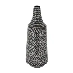 Black Shell Contemporary Vase, 22" x 8" x 8"