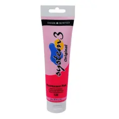 Daler-Rowney&reg; Original System 3 Acrylic, 150mL Fluorescent Pink