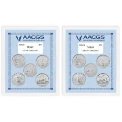 2000P & 2000D Statehood Quarters Graded MS63 Brilliant Uncirculated 