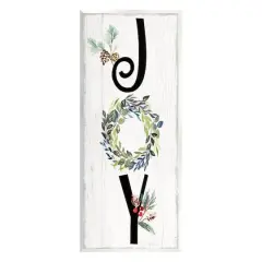 Stupell Industries Joy Seasonal Botanical Wreath Wall Plaque Art