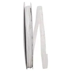 JAM Paper 3/8" x 25yd. Perfect Pull Bow Ribbon White and Silver