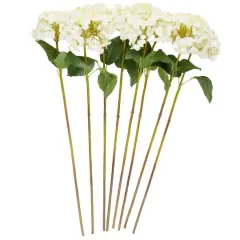 32" White Hydrangea Artificial Flower Stem, 8ct.