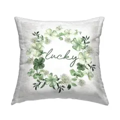 Stupell Industries Lucky Irish Wreath Outdoor Printed Pillow