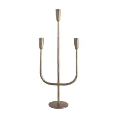 Hello Honey&reg; 21.5" Antique Brass Hand-Forged Metal Candelabra