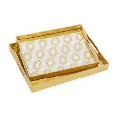 CosmoLiving by Cosmopolitan Gold Plastic Glam Tray Set