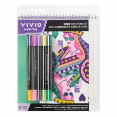 VIVID by Brea Reese&reg; Queen of Hearts Marker Color-by-Number Kit
