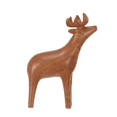 Hello Honey&reg; 9.75" Brown Woodgrain Stoneware Standing Deer D&eacute;cor Accent