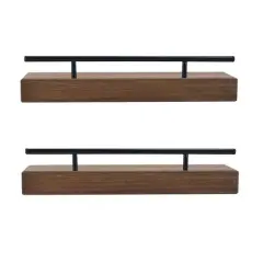 Melannco Natural Metal Railing 18" Shelf, 2ct.