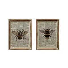 Hello Honey&reg; Wood Framed Glass Bee Book Print Wall D&eacute;cor Set