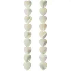 Natural White Shell Heart Beads, 10mm by Bead Landing&trade;