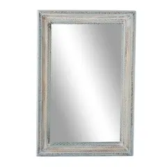 48" White Wood Farmhouse Wall Mirror