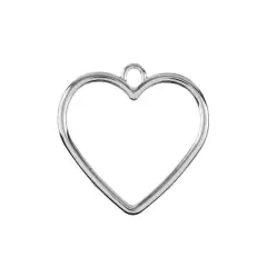 John Bead Silver Heart Pendants, 5ct.