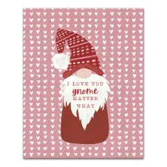 Cute Gnome On Hearts Canvas Wall Art