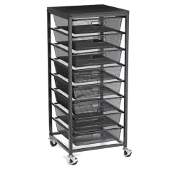 Metro 8-Drawer Rolling Cart by Simply Tidy&reg; Black
