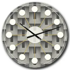 Designart 'Mimimal Black And White Design I Mid-Century Modern Wall Clock